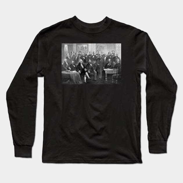 American Presidents Collage From 1789-1881 Long Sleeve T-Shirt by warishellstore